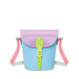 Handmade Leather Barrel Bag - Pastel Kaleidoscope
