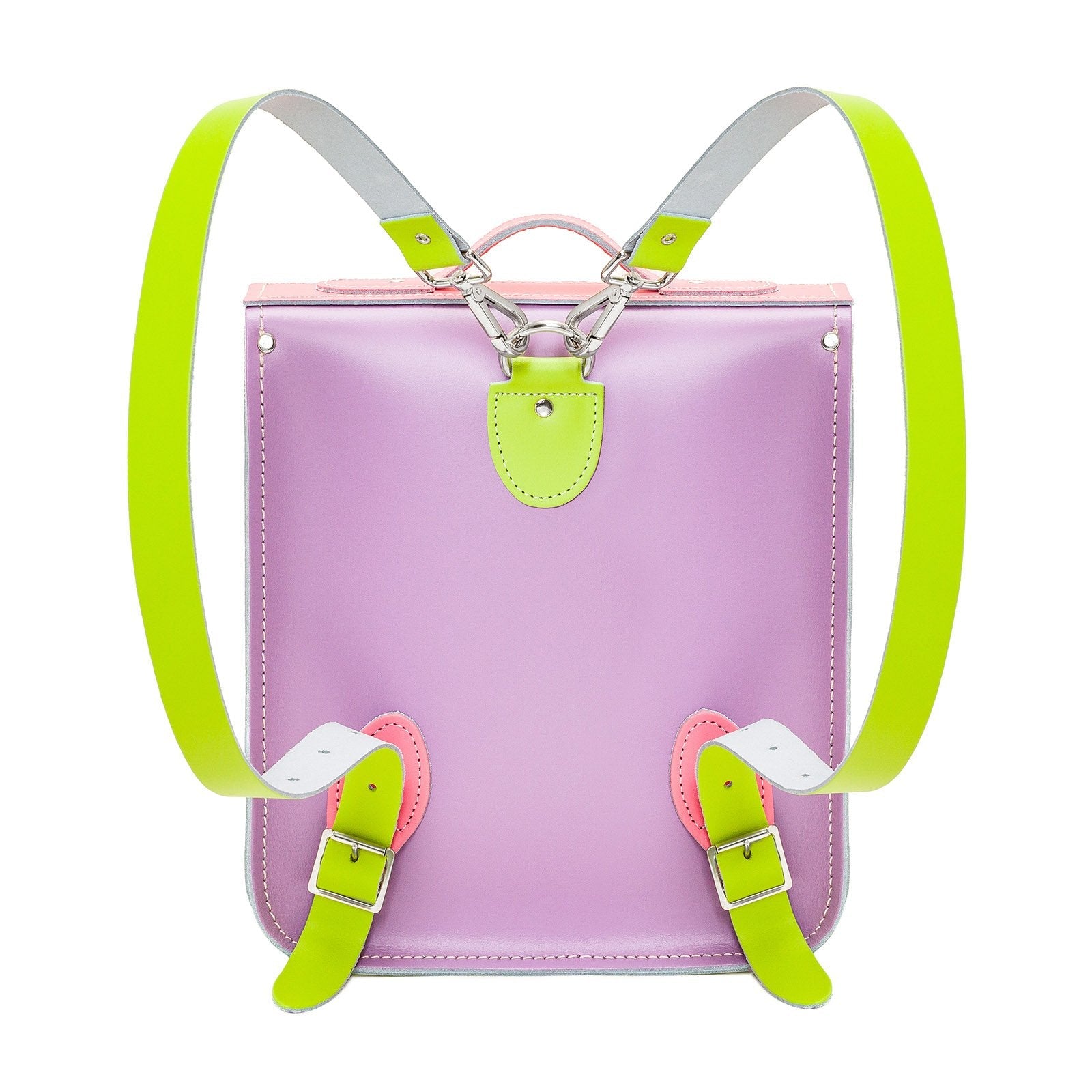Handmade Leather City Backpack - Pastel Kaleidoscope