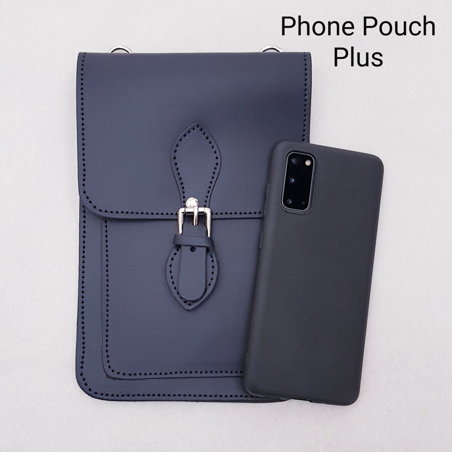 Handmade Leather Mobile Phone Pouch Plus - Red