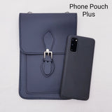 Handmade Leather Mobile Phone Pouch Plus - Red