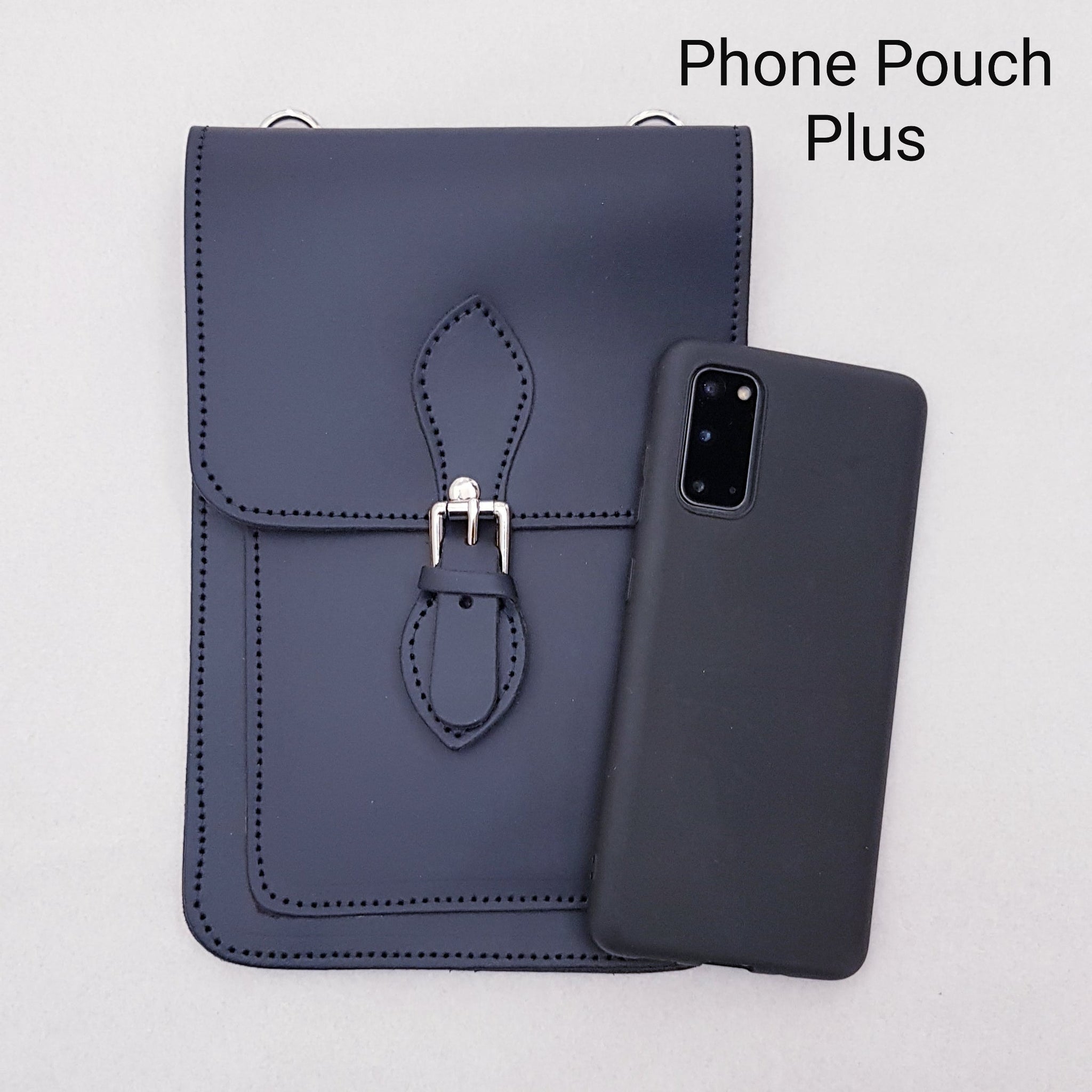 Handmade Leather Mobile Phone Pouch Plus - Red