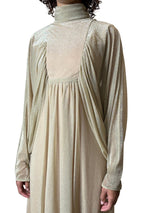 1970's Original Vintage Gold Goddess Maxi Dress UK 8 - 12