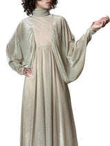 1970's Original Vintage Gold Goddess Maxi Dress UK 8 - 12