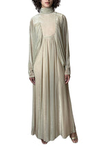 1970's Original Vintage Gold Goddess Maxi Dress UK 8 - 12