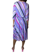 Original 1970's Vintage Virginie Paris Purple Slinky Dress UK 8 - 12