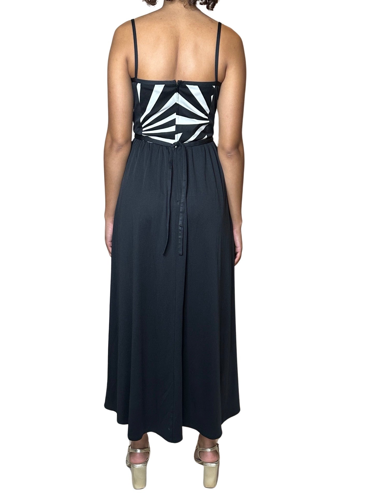 Original Vintage 1970's Black & White Disco Dress UK 8 - 10
