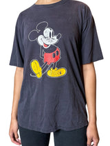 Original Vintage 1980's Mickey Mouse Black T Shirt UK 8 - 12