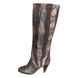 Incredible Vintage 1990's Leather, Suede & Snakeskin Brown Boots UK 4.5