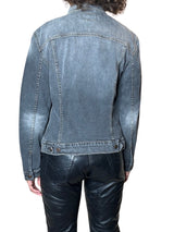 Original 1990's Vintage Grey Washed Out Denim Levis Jacket UK 8 - 12