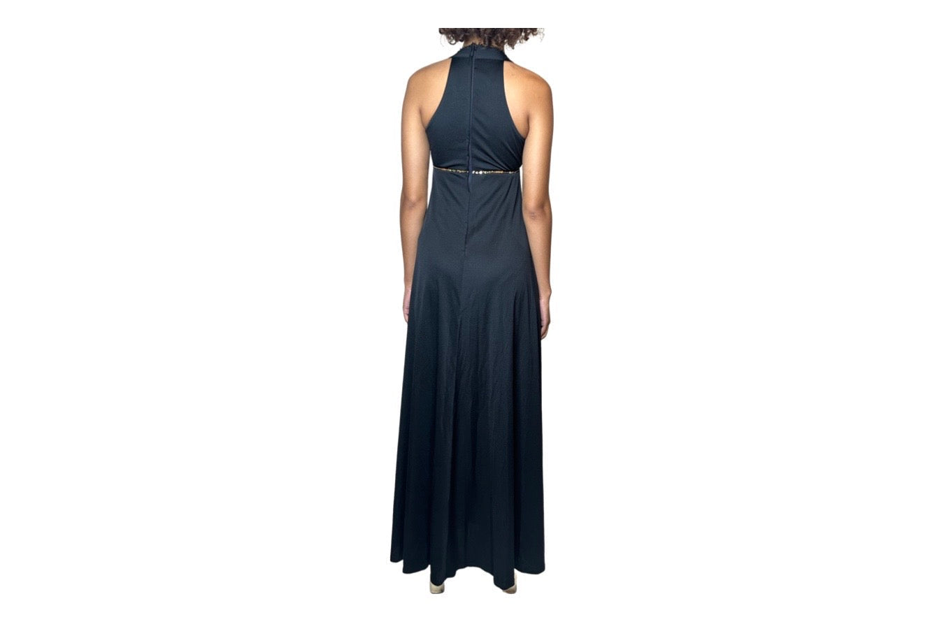 Original 1970's Vintage Black & Gold Sequin Dress by Mr Darren UK 8 - 12