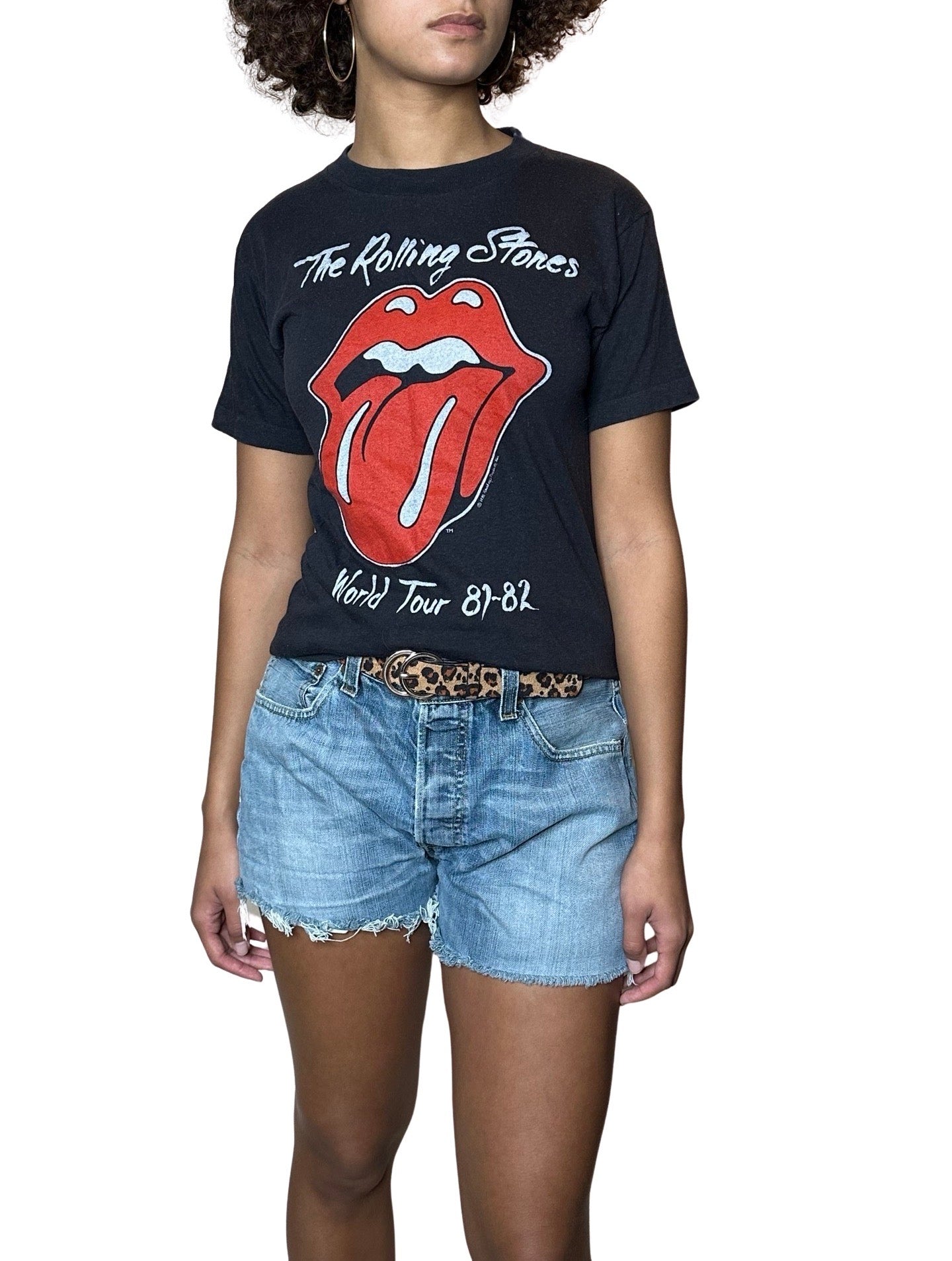 Original Vintage 1981 / 1982 The Rolling Stones World Tour Band T-Shirt UK 8 - 10