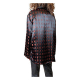 Vintage Black Satin Oriental Print Jacket UK 10 - 14