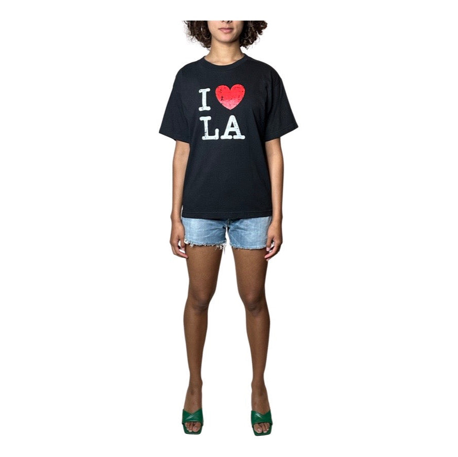 Original Vintage I Heart LA Black Printed T-Shirt UK 6 - 12