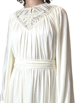 1970's Stunning Vintage Cream Goddess Wedding Dress UK 8 - 14