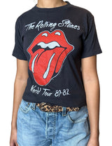 Original Vintage 1981 / 1982 The Rolling Stones World Tour Band T-Shirt UK 8 - 10