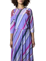 Original 1970's Vintage Virginie Paris Purple Slinky Dress UK 8 - 12