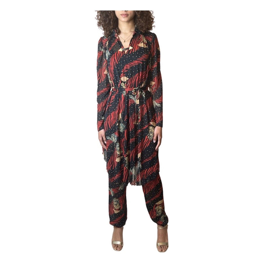 Gorgeous Vintage Virginie - Paris Two Piece Dress & Trousers Set UK 8 - 12