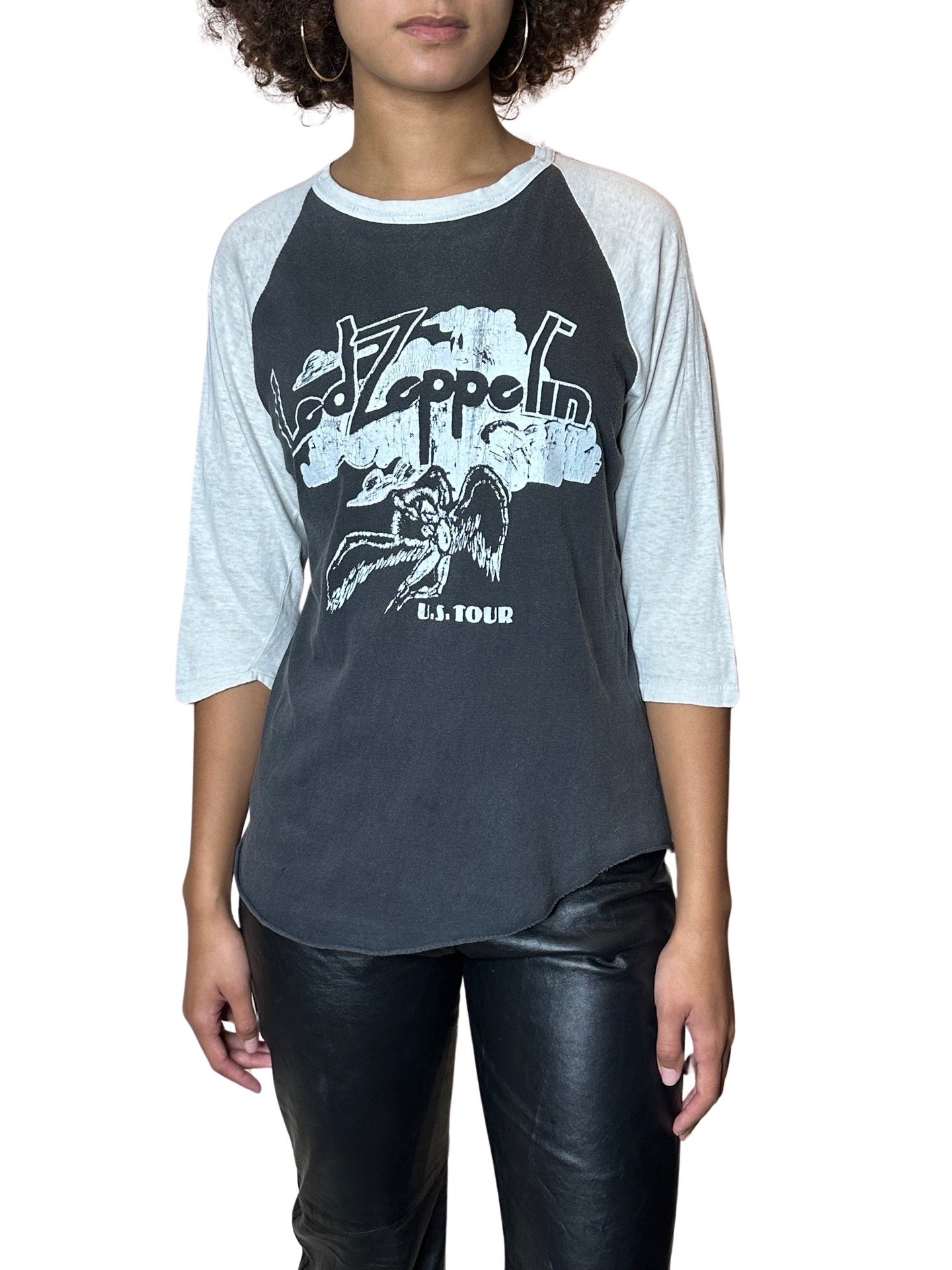 Very Rare Original Vintage 1970's Led Zeppelin US Tour Rock / Band Single Stitch T Shirt UK 6 - 10