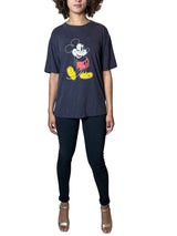 Original Vintage 1980's Mickey Mouse Black T Shirt UK 8 - 12
