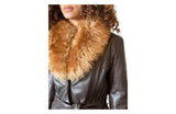 Lovely Original 1970's Vintage Brown Leather & Sheepskin Coat UK 8 - 12