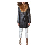Lovely Original 1970's Vintage Brown Leather & Sheepskin Coat UK 8 - 12