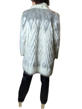 Gorgeous Original Vintage 1970's White / Grey Faux Fur Coat UK 8 - 14