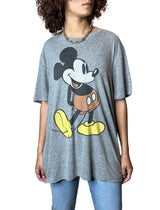 Original 1990's Vintage Disney Mickey Mouse Grey T Shirt UK 8 - 14