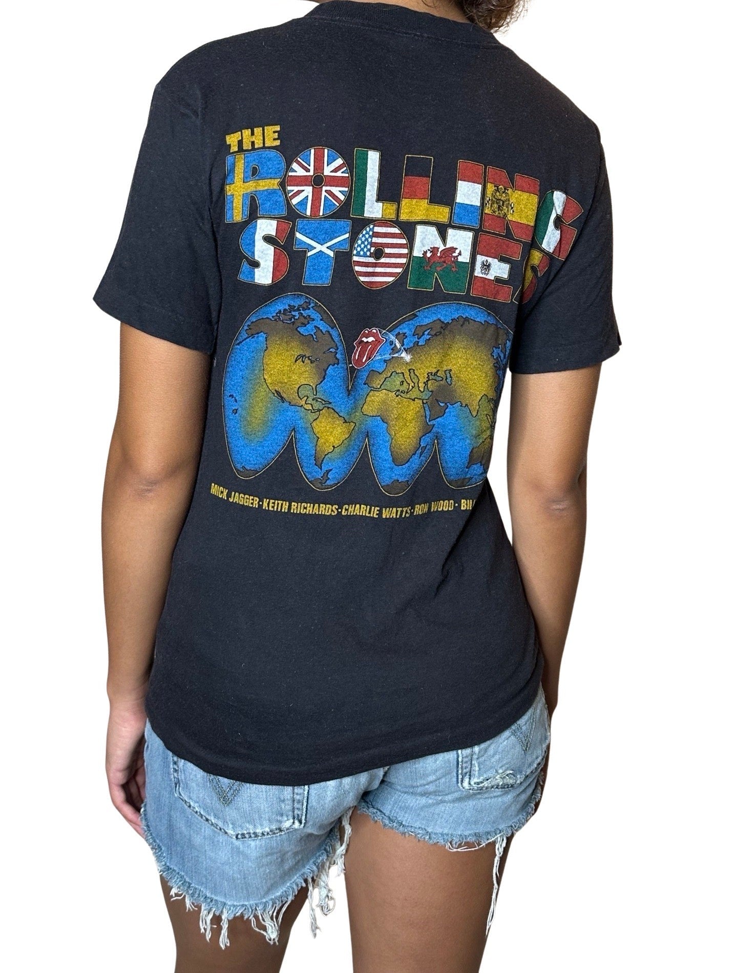 Original Vintage 1981 / 1982 The Rolling Stones World Tour Band T-Shirt UK 8 - 10