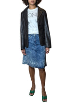 Original 1980's Vintage Acid Wash Denim Skirt UK 10 - 12
