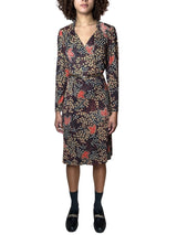 Gorgeous Virginie Autumnal Leaf Print 1970's Vintage Dress UK 8 - 12