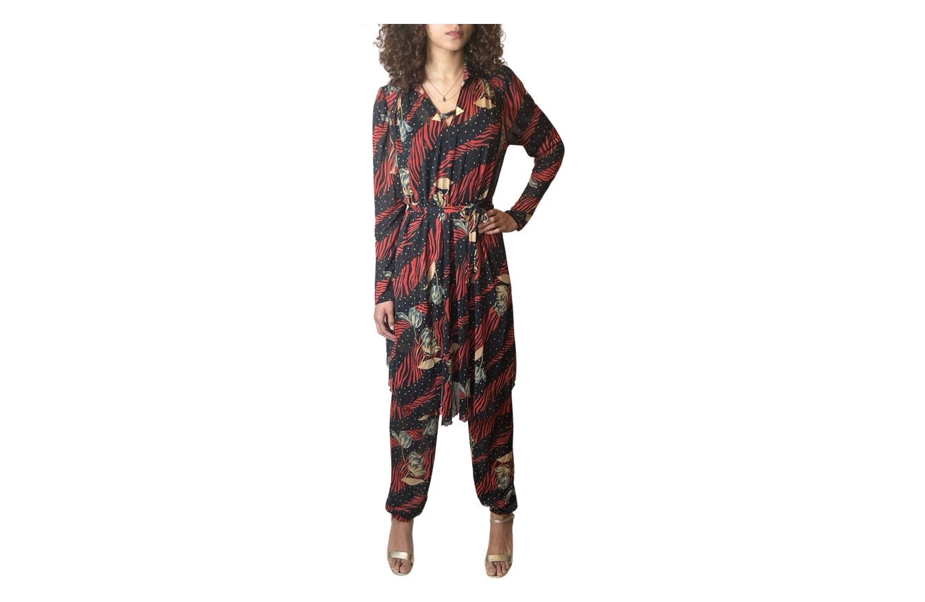 Gorgeous Vintage Virginie - Paris Two Piece Dress & Trousers Set UK 8 - 12