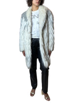 Gorgeous Original Vintage 1970's White / Grey Faux Fur Coat UK 8 - 14