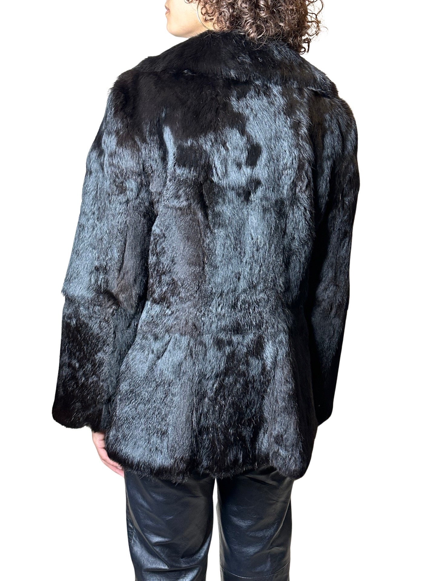 Original Vintage 1970's Dark Brown Fur Coat UK 8 - 14