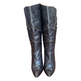 Incredible 1980's Original Vintage Black & Gold Boots UK 5