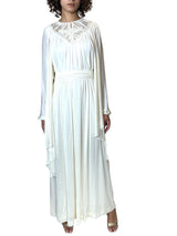 1970's Stunning Vintage Cream Goddess Wedding Dress UK 8 - 14