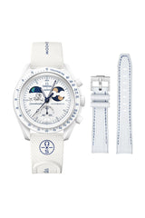 Swatch x Omega Bioceramic Moonswatch Mission to Earthphase – Moonshine Gold (SO33W701L) - 'COLD MOON'