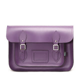 Handmade Leather Satchel - Purple