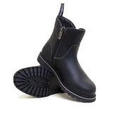 Quebec Waterproof Zip Up Ankle Boots - Black