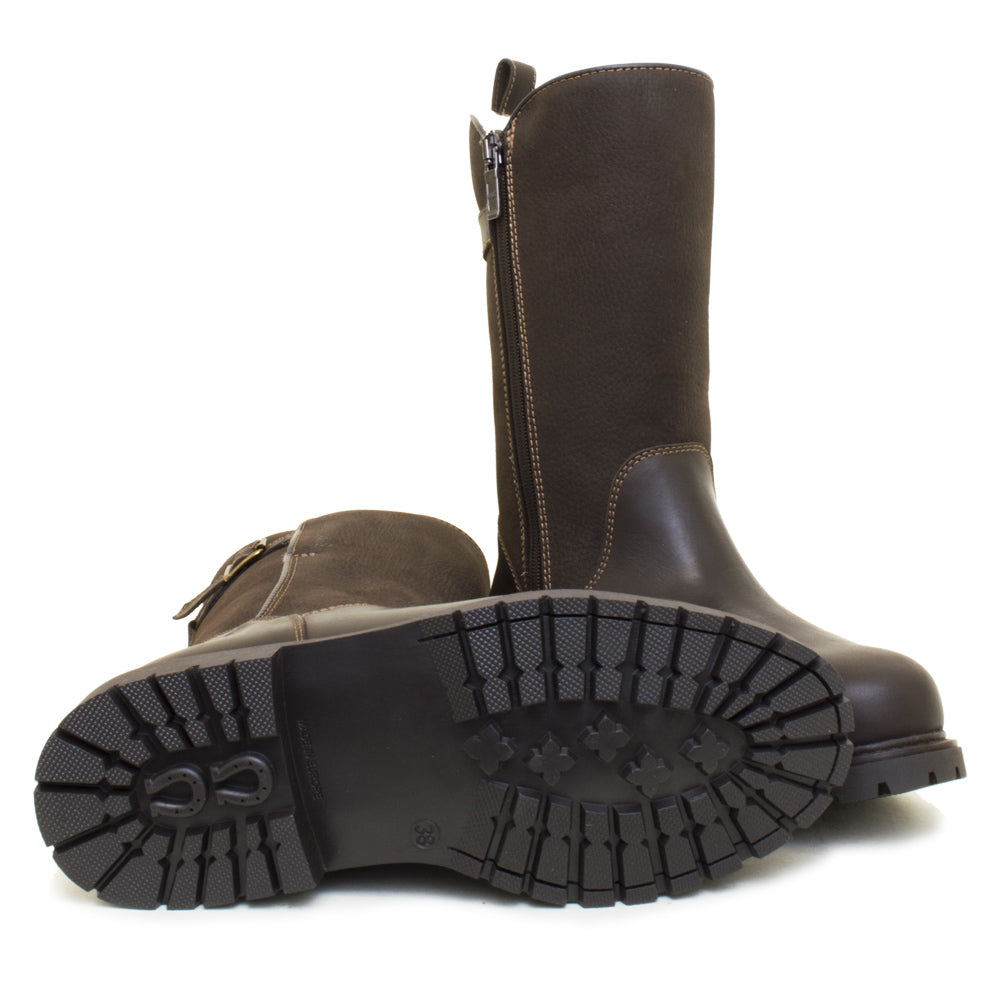 Quebec Waterproof Zip-up Wool Lined Boots - Brown