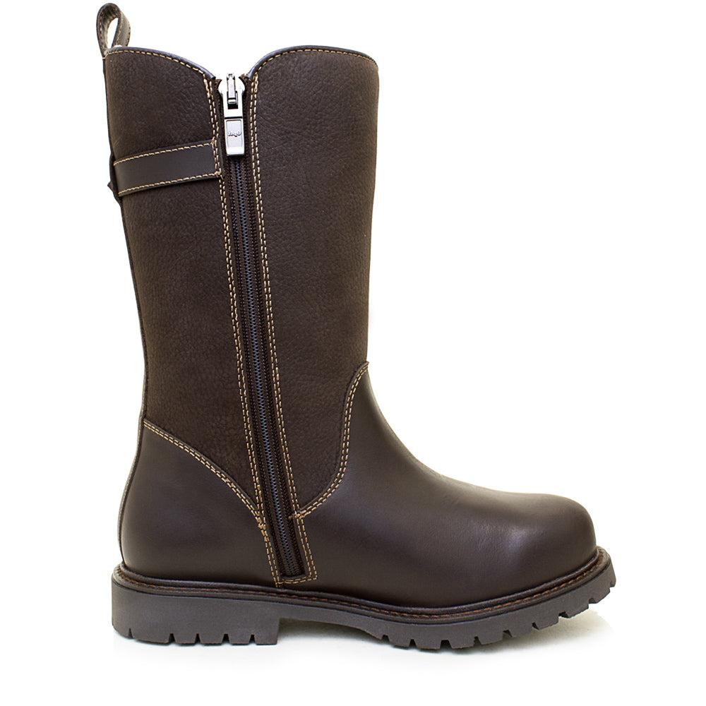 Quebec Waterproof Zip Up Mid Calf Boots - Brown