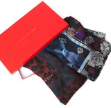 VASSILISA Scarf in Midnight Blue Colour: Bunnies and Florals Print