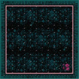 VASSILISA Scarf in Teal Colour: Bunnies and Florals Print