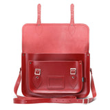 Handmade Leather Satchel - Red