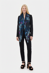 VASSILISA Scarf in Midnight Blue Colour: Bunnies and Florals Print