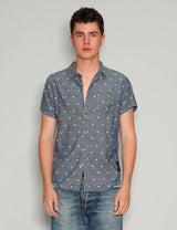 Party Back Polka-Dot Short Sleeve Shirt.