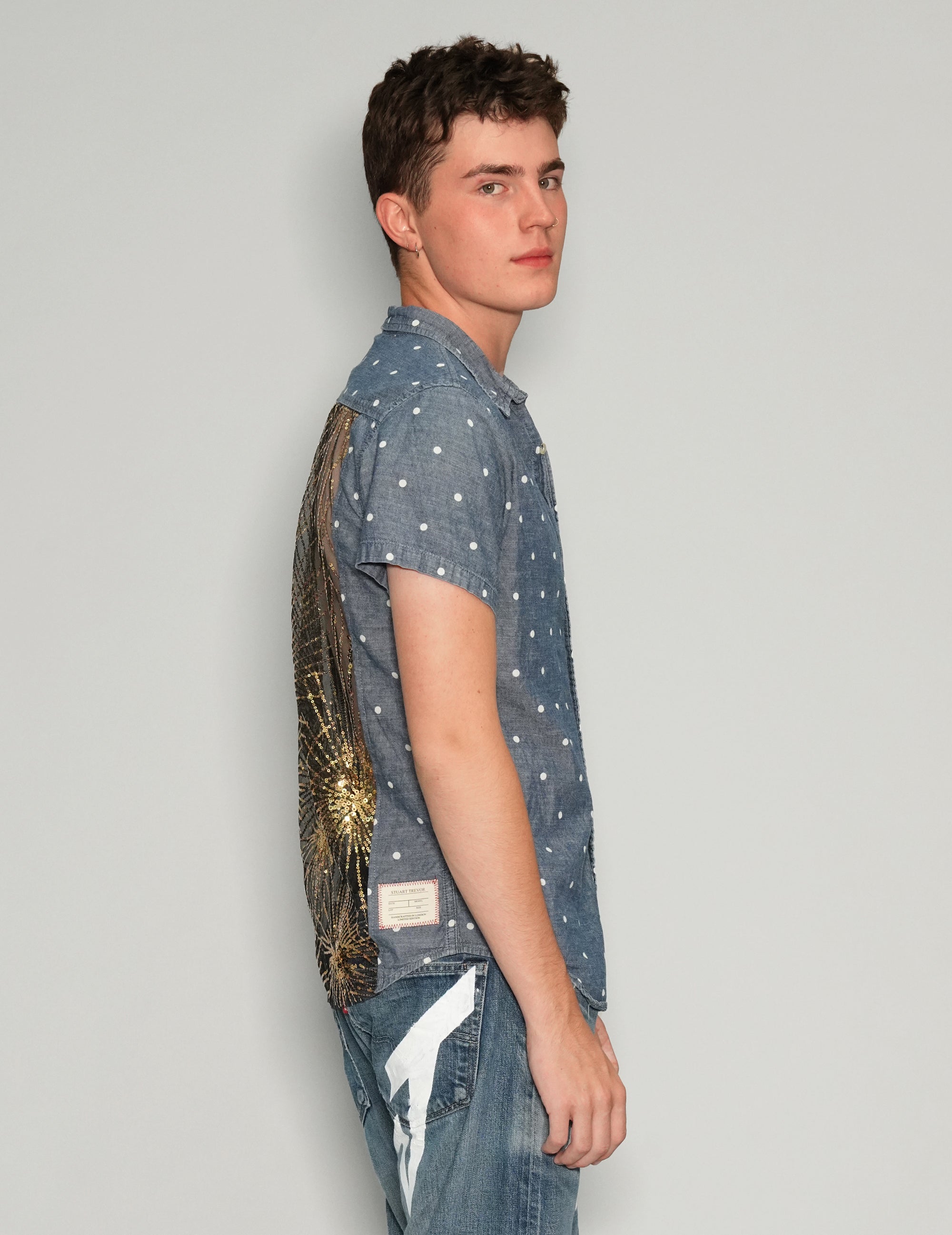 Party Back Polka-Dot Short Sleeve Shirt