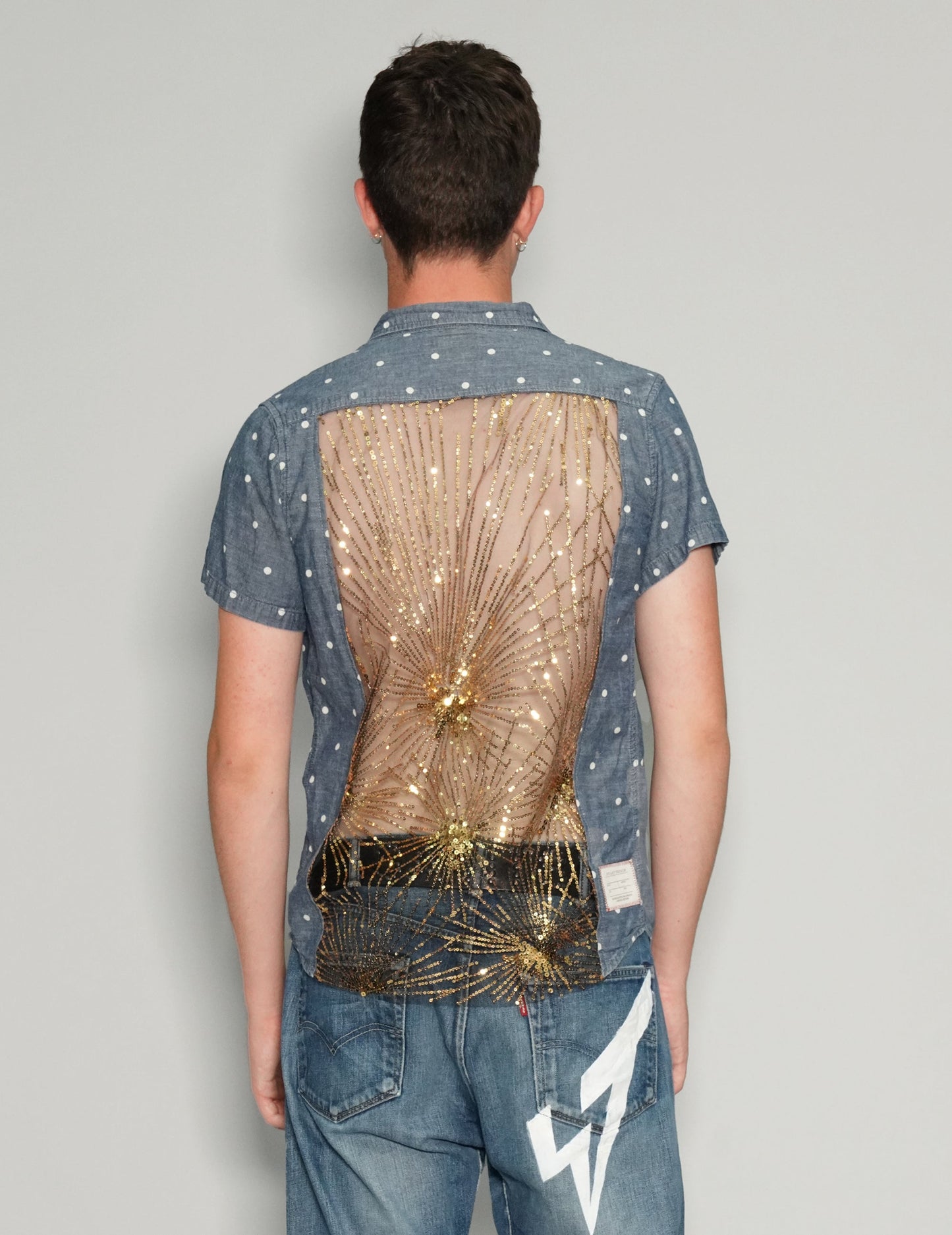 Party Back Polka-Dot Short Sleeve Shirt