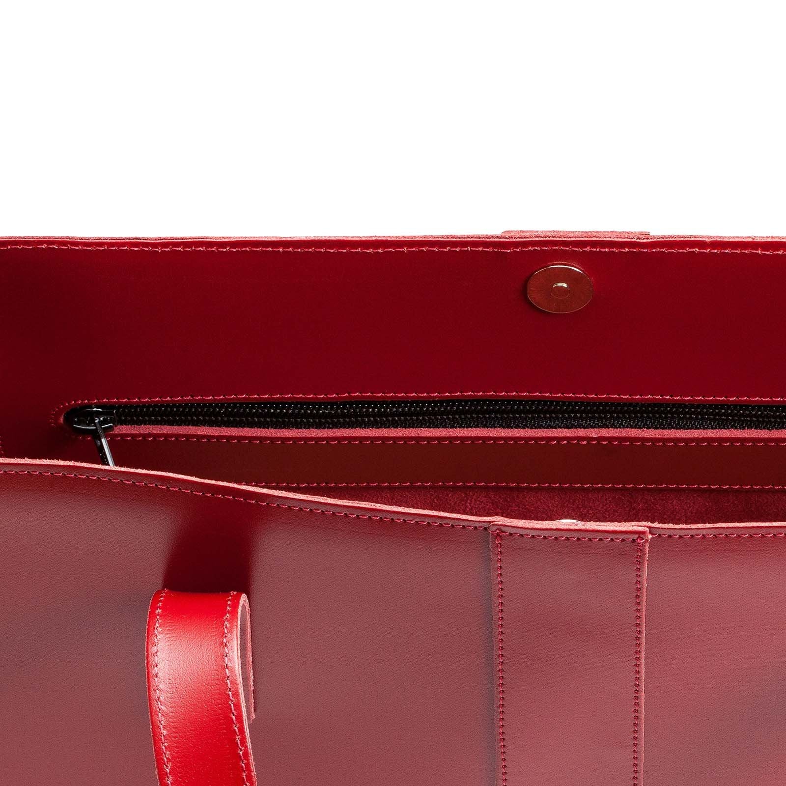 Handmade Leather Shopper - Red