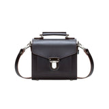 Handmade Leather Sugarcube Handbag - Dark Brown
