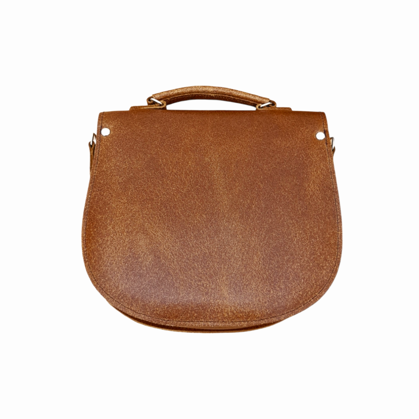 Handmade Tannery Leather Saddle Bag - Tan